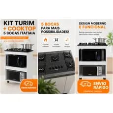 Kit Cozinha Turim + Cooktop Itatiaia 4 ou 5 Bocas Completa Moderna e Funcional