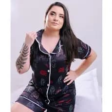 Pijama Americano feminino curto Stranger Things