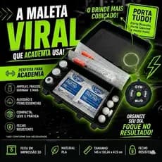 Maleta Porta Brócolis / Porta Danone / Maromba Organizador Academia Ampolas Seringas Frascos 3D PLA Resistente