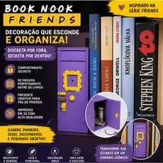 Book Nook Friends Porta Secreto Decorativo | Caixa Oculta Entre Livros | Organizador Série Friends