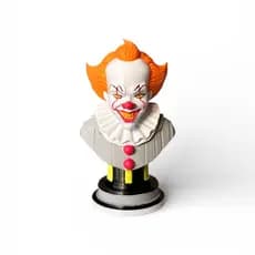 Busto Pennywise IT – Colecionável Premium | Impressão 3D | Pintado à Mão