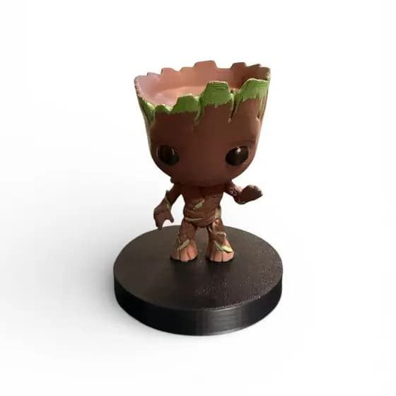 Boneco Estilo Funko Inspirado no Baby Groot Impressão 3D Pintado à Mão 10cm Decorativo
