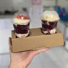 50un Suporte Porta Descartável Para 2 Copos Ideal para Sucos, Milk Shake, Sorvete, Açaí, Café.