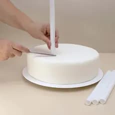 Tubo Suporte Varinha Para Bolo De Andar Plástico Reforçado Cano de Sustentação- 4un com 30cm cada