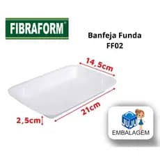 100un- Bandeja Funda Isopor Eps Descartavel Salgado Doce Frios Carne- FF02 Fibraform