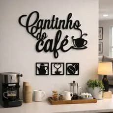 Kit 4 Placas Decorativas Para Cantinho do Café em MDF 3mm