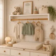 PRATELEIRA Infantil THEO 936 BRANCO FOSCO/MADEIRA