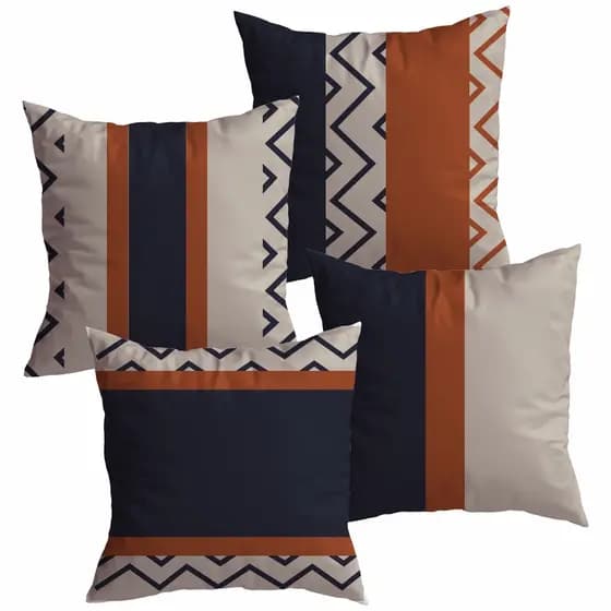 Kit 4 Capas De Almofadas Decorativas 45x45 - Geométrica