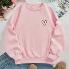 Moletom Coração Minimalista Feminino infantil Blusa de Frio Coracao envio Imediato
