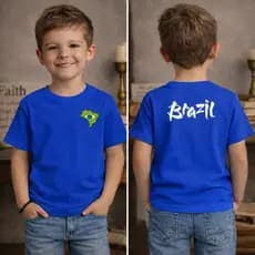 Camiseta Brasil infantil Básica  Menino Copa 2026 Algodão 100% Envio Imediato