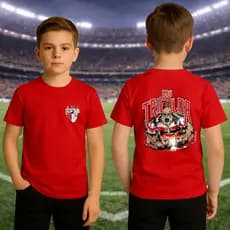Camiseta Futebol Infantil Menino São Paulo Clube Mascote Básica 100% Algodão