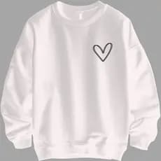 Moletom Feminino Infantil Coração Blusa De Frio Canguru Estampada Envio Imediato