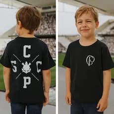 Camiseta Infantil Time CP Gavião da Fiel Juvenil Basica Casual Torcedor Mirim Algodão Envio Imediato