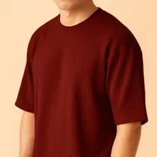 Camiseta Oversized Texturizada Casual Básica Lisa Reta