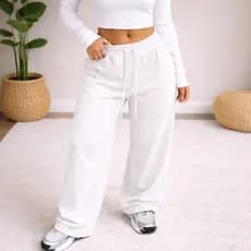 Calça Unissex Baggy de Moletom Cargo Streetwear Exclusiva clean HipHop premium Wide Leg Confortável Básica Lisa neutra