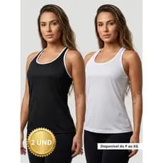 Kit 2 Regatas Fitness Feminina Tecido Dry Fit Respirável Leve
