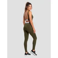 Conjunto Top Decote Costa e Legging Com Elástico Personalizado Verde