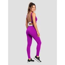 Conjunto Top Decote Costa e Legging Com Elástico Personalizado Fúcsia