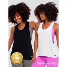 Kit 2 Regatas Femininas Fitness Cavada Básica