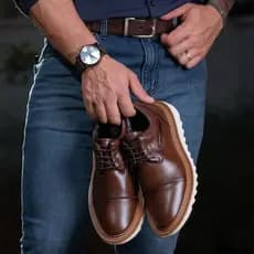 Sapato Social Oxford Verona Tratorado Confortável Masculino Social Brogue Moderno Estiloso Dia dos Pais