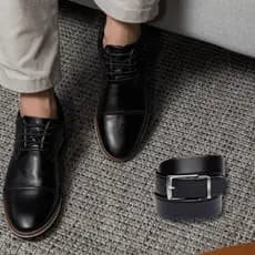 Sapato Masculino Oxford Santiago Confortável Sapato Masculino Social Brogue Moderno Igreja + Cinto Dia dos Pais