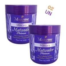 2 Unidades de Máscara Matizadora Platinum Desamarelador - 500gr - Maycrene