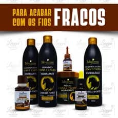 Kit Crina e Cauda Cabelos Fortes 7 Itens - Com Ativa Cachos, Sérum, Ativa Brilho e Reparador 30ml