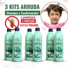 3 Kits Arruda Shampoo e Condicionador Maycrene 6x500ml - Proteção e Combate Contra Piolhos
