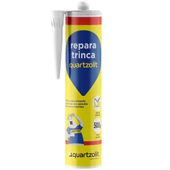 Repara Trinca Massa Acrílica Elastica Acaba Rachaduras Parede Teto Cola Sela Veda 500gr Quartzolit