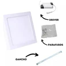 Plafon Led Quadrado Sobrepor 17x17 Painel 12w 6500k Avant
