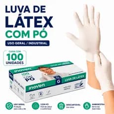 Luva Látex Com Pó Inoven CA 45332 100 Unidades Uso Geral Descartável