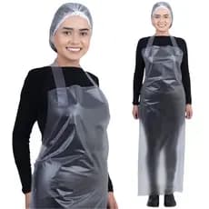 Kit 10 Avental Impermeável Vinil Transparente Açougue Cozinha 60x110cm Cordão de Fitilho Prevemax