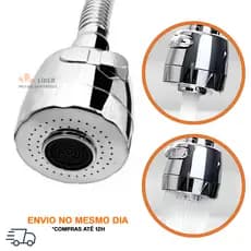 Bico Arejador de Torneira de Cozinha Gourmet Jato Duplo de água Chuveirinho Cromado ABS