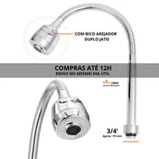Tubo Gourmet flexível COM Arejador 3/4 para Torneira Reparo Mangueira Cano **(MEDIDA DO TUBO 3/4)**
