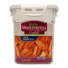 Pote de alimentos Hermético Cristal 1,5 Litros, ideal para Arroz, feijão, açúcar e café, cores sortidas