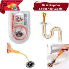 Desentupidor Coletor De Cabelos Pia, Ralo, Banheira, Lavabo, Banheiro