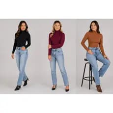 3 Blusa Feminino Cacharrel Segunda Pele gola alta Suplex Premium