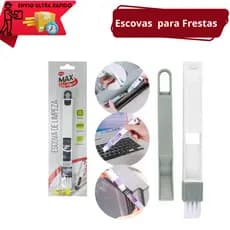 Escova para Limpar Frestas, Teclado, Notebook, Janelas - Multiuso com Pá