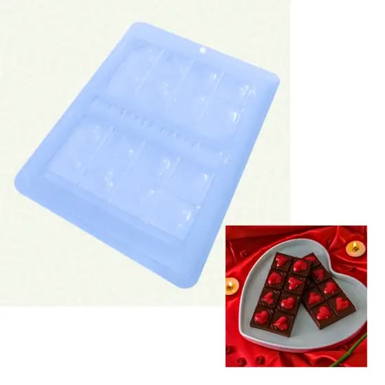 1-3 Formas Especial Acetato Silicone Para Chocolate BWB Cod 10417 Molde Amor Barra Tablete Coração