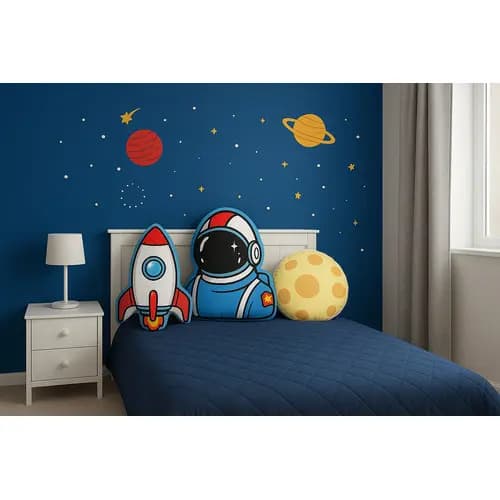 Kit 3 Almofadas Astronauta Foguete Lua - Coleção Universo