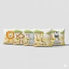 Kit Almofada Decorativa 45x45cm Cheia - Coleção Safari Aquarela