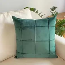 Capa de almofada 45x45cm em suede drapeada Square Para Decoração Cama Sofá Tecido Macio Toque Aveludado