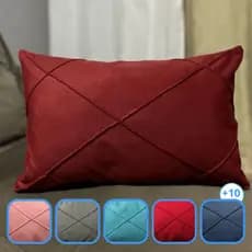 01 Almofada Retangular Baguete Suede Drapeada 30x50cm (COM REFIL DE SILICONE )