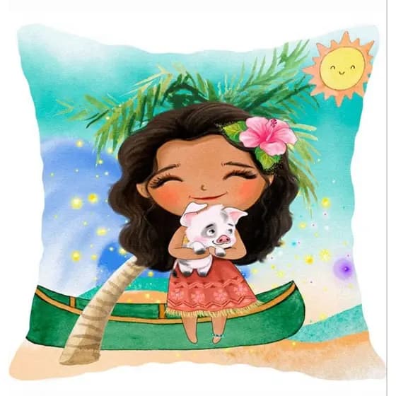 Capa de almofada Infantil 45x45 Moana- TECIDO SUEDE ENVIO IMEDIATO