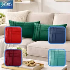kit 2 capas de almofada retangular 50x30Cm baguete suede drapeada T-line Para Decoração Sofá Cama Varias Cores