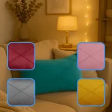 Capa Para almofada baguete 30x50Cm Decorativa Com Zíper Invisível tecido Suede Varias Cores
