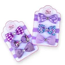 Kit 6 laços de bebê Lacinhos de Bebê laços de cabelo infantil Faixinha Tiarinha Rn Baby Lilas