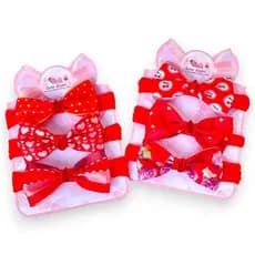 Kit 6 laços de bebê Lacinhos de Bebê Faixinha Tiarinha Rn Cetim laços de cabelo infantil Red