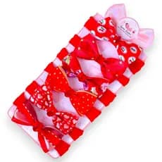 Kit 6 laços de bebê Lacinhos de Bebê Red Faixinha Tiarinha Rn Cetim laços de cabelo infantil