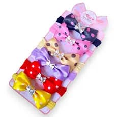 Kit 6 laços de bebê Cetim Lacinhos de Bebê Tiarinha  laços de cabelo infantil Faixinha RN